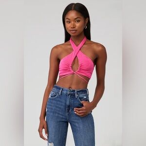 PEPPERMAYO HARLOW Pink CROP TOP Size 4 NWT